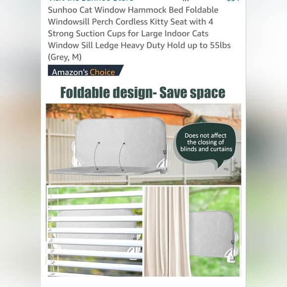 Foldable Cat Window Hammocks - Picture 5 of 7